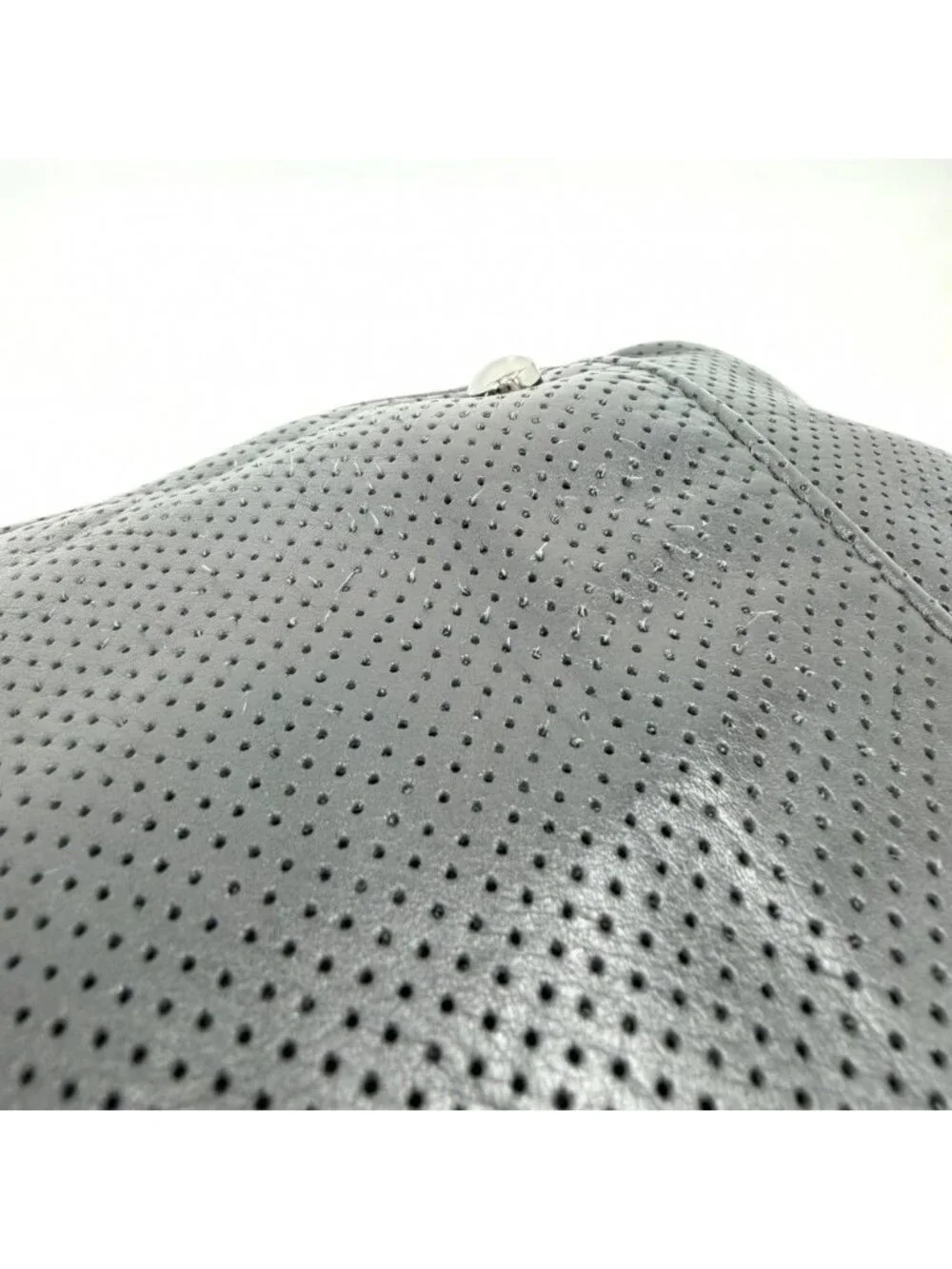 Chanel Shoulder Bag Perforated Mesh Chain Handle CC Logo Coco Leather Black